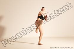 Underwear Martial art Woman White Moving poses Average long colored Dynamic poses Academic